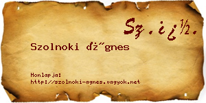 Szolnoki Ágnes névjegykártya