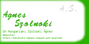 agnes szolnoki business card