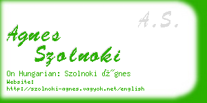 agnes szolnoki business card